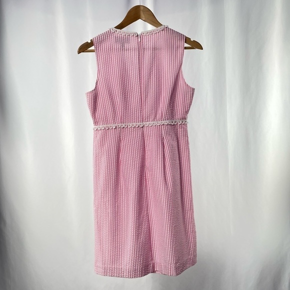 Duffield Lane The Orchard Seersucker Dress in Pink White Size Extra Small - Picture 8 of 10